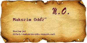 Makszim Odó névjegykártya